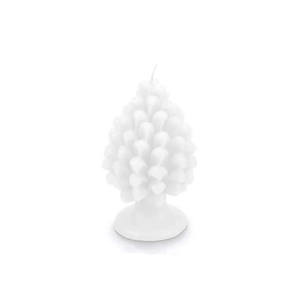 CERERIA PARMA Candela profumata pigna MADE IN ITALY bianco Ø 10x h 16 cm