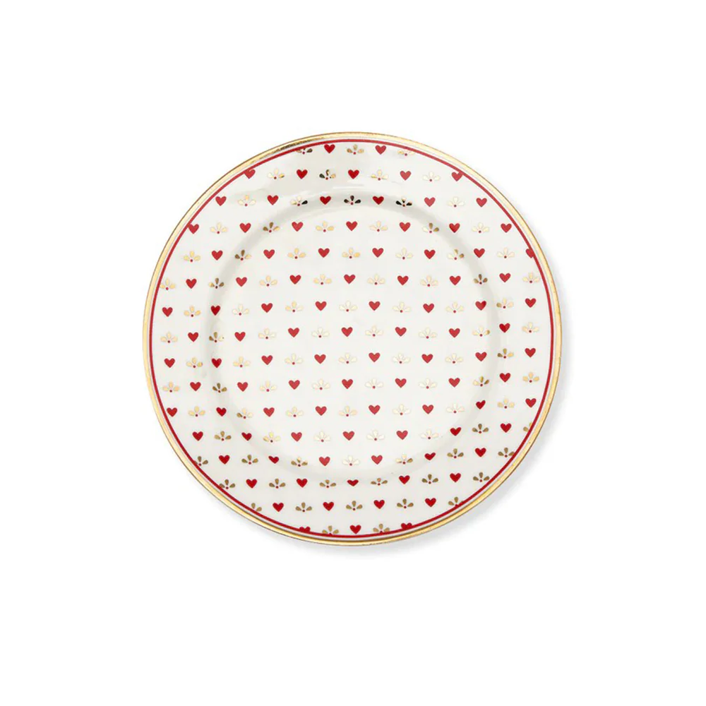 GREENGATE Piattino da dessert "Layla" in porcellana bianca D15 cm
