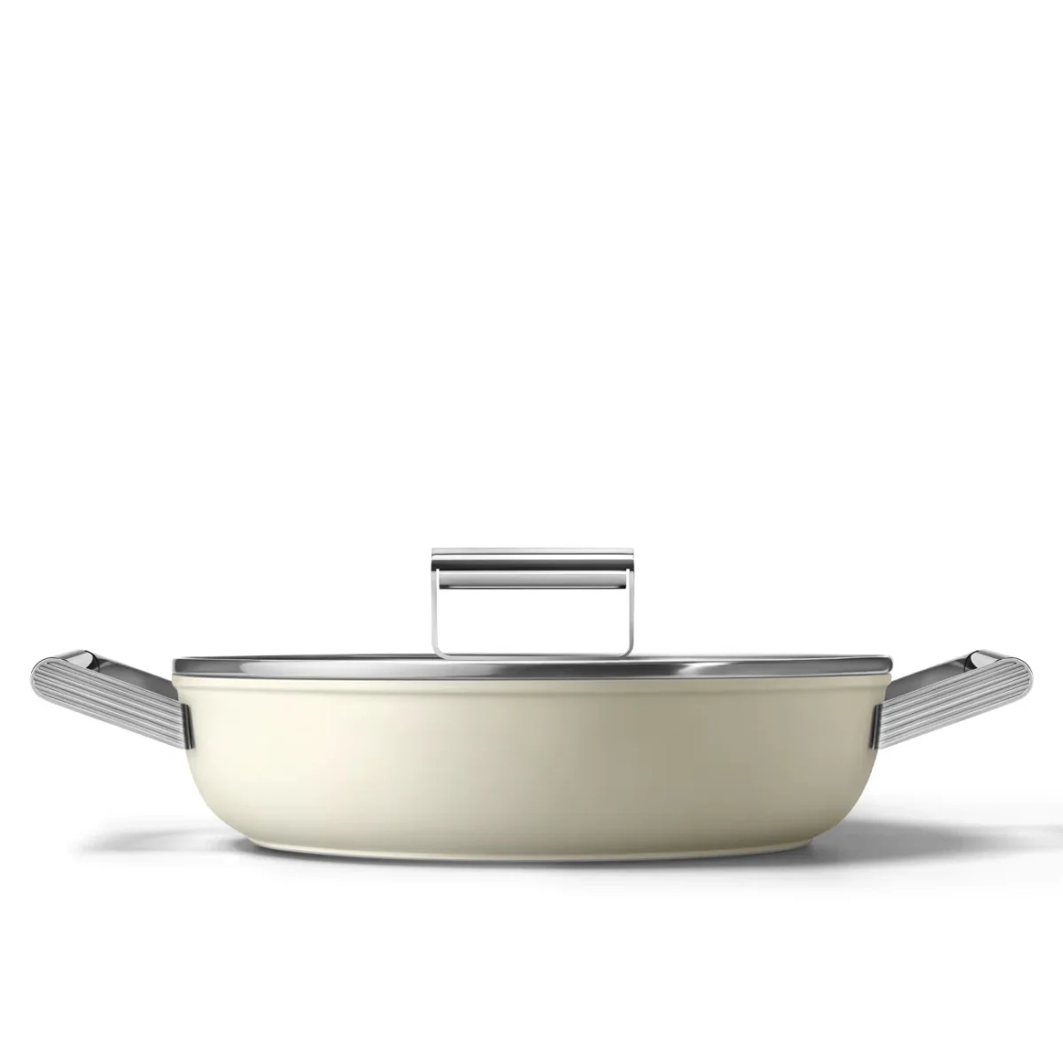 Smeg Tegame antiaderente panna + coperchio "50's Style" D28 cm - immagine 4