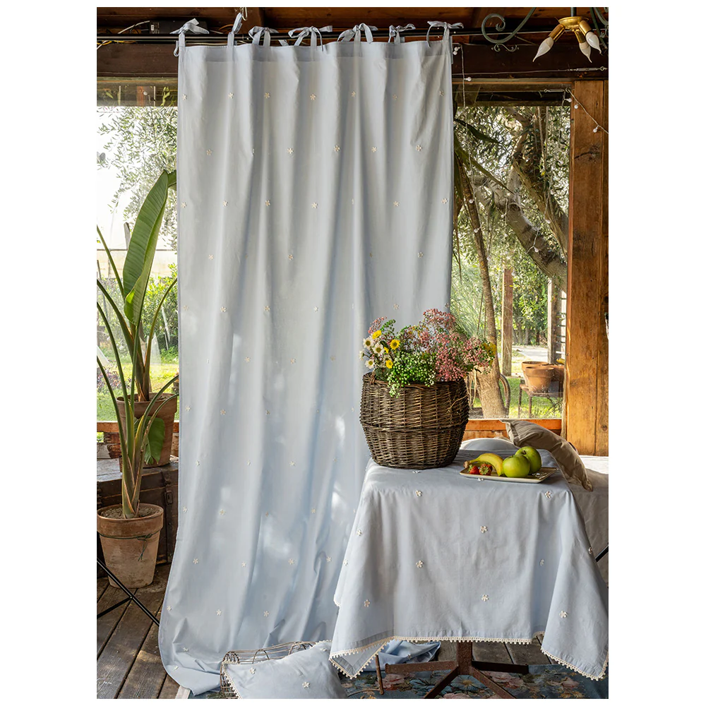 L'Atelier 17 Tenda in cotone con margherite "Tina" 140x290 cm - immagine 2